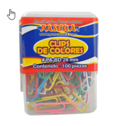 CLIP COLORES 28 MM 100 PZ...