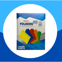 FOLDER CARTA FORTEC AZUL 100PZ