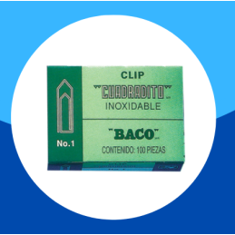 CLIP CUADRADITO No.1 100pz...