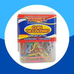 CLIP COLORES 28 MM 100 PZ...